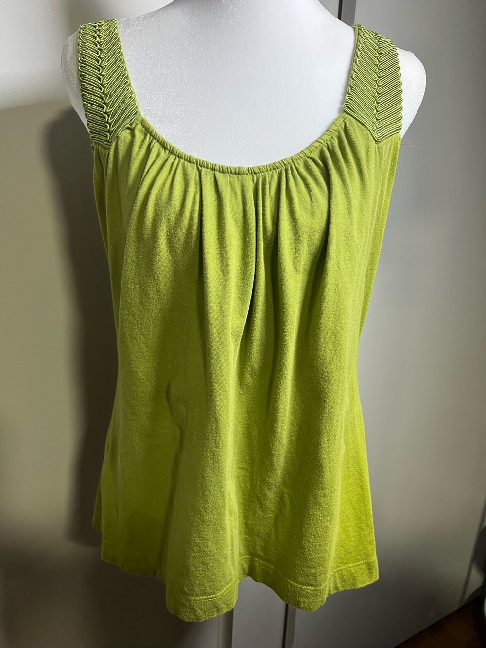 a.n.a Lime Green Braided-Shoulder Tank Top